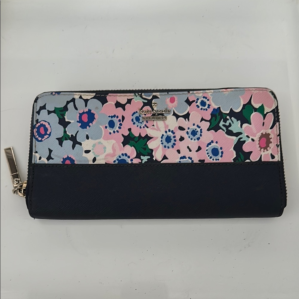 Kate Spade Floral Wallet - Navy and Pink